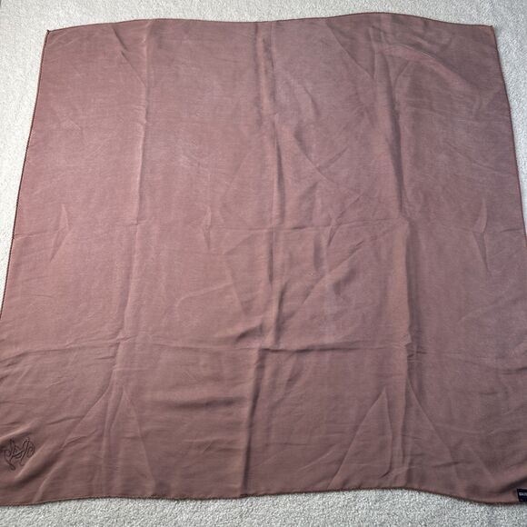 Ralph Lauren Monogram Scarf 100% Silk Soie Scarf Made in Japan Solid Dusty Rose - Picture 7 of 15